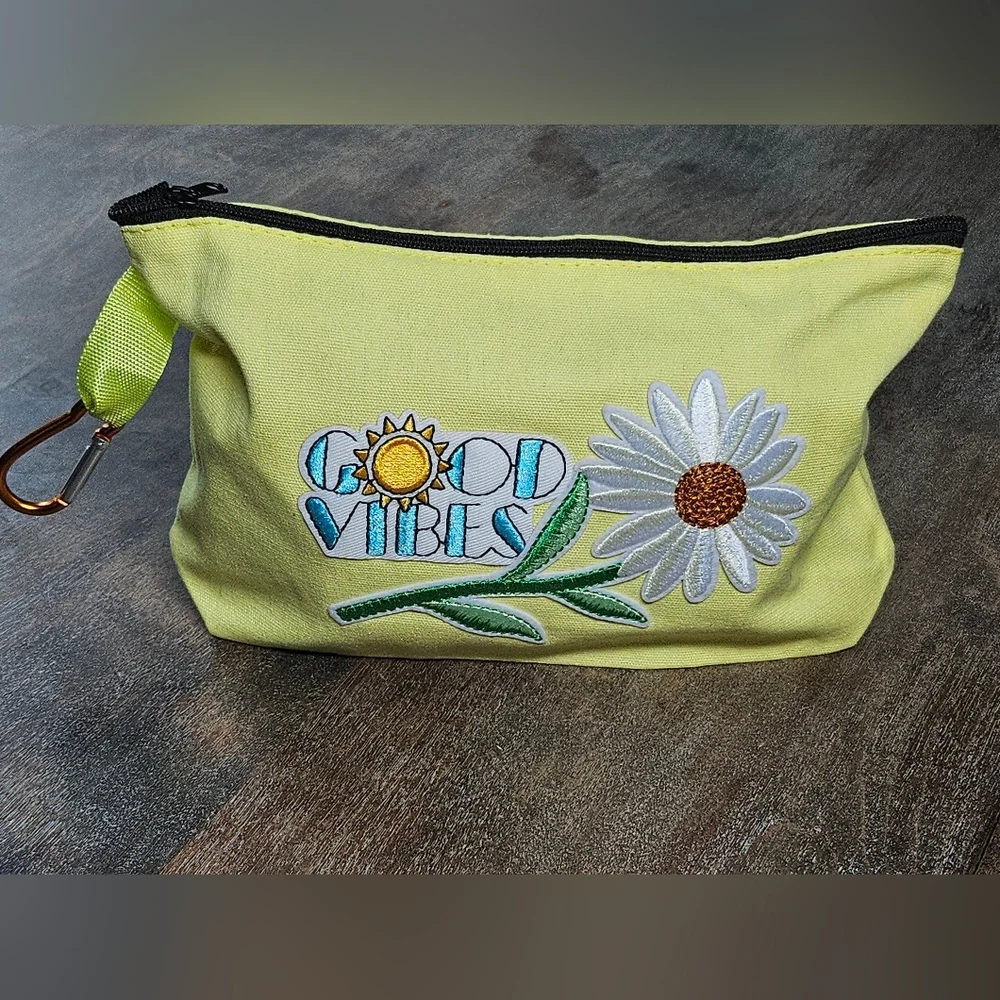 NWT Yellow Western Pencil / makeup Bag Pounch